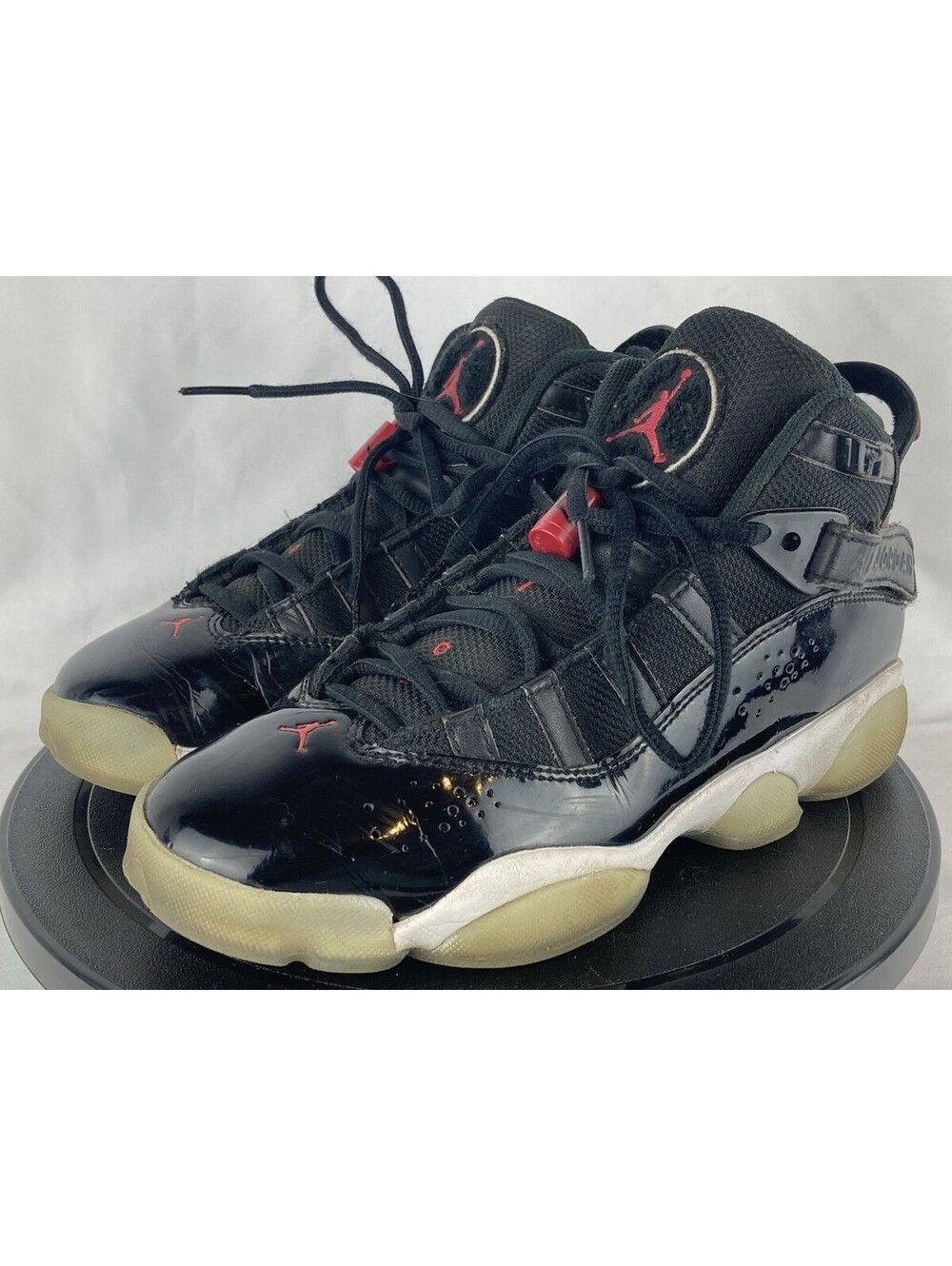Youth Size 4Y Nike Air Jordan 6 Rings Bred Black Varsity Red 323419-064 Sneakers